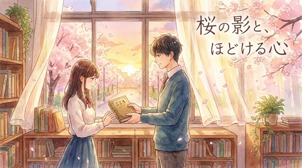 【短編小説】　桜の影と、ほどける心のイラスト
