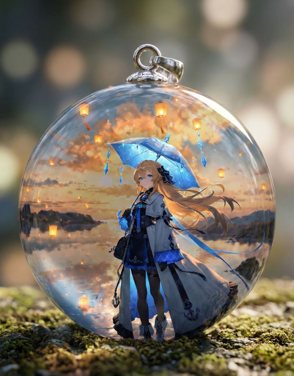 美少女AIイラスト【無料公開】2Dイラストが宝石に？Nano Bananaで創る「3Dレジンチャーム」プロンプト1081